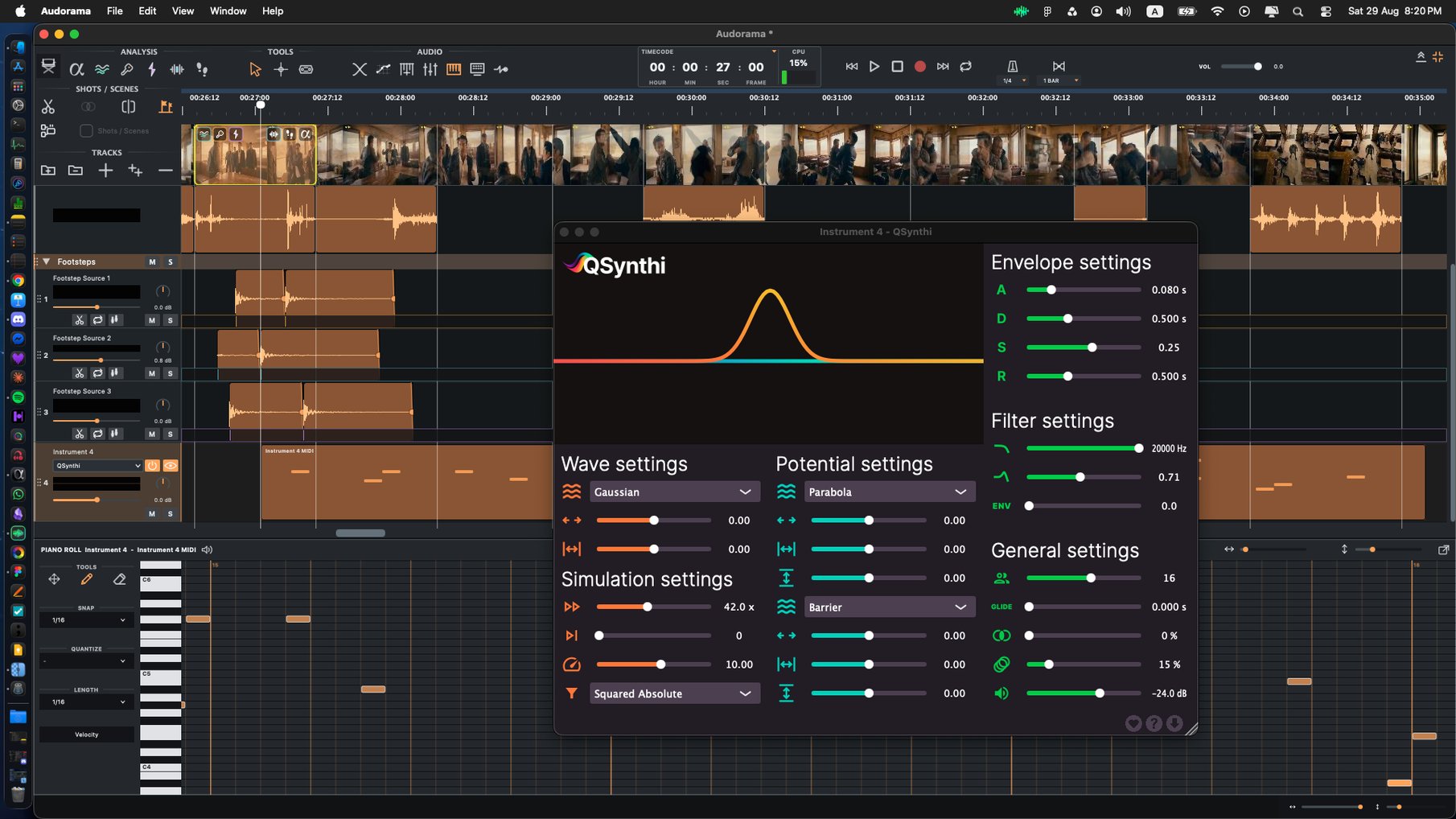 Audorama instruments and MIDI view