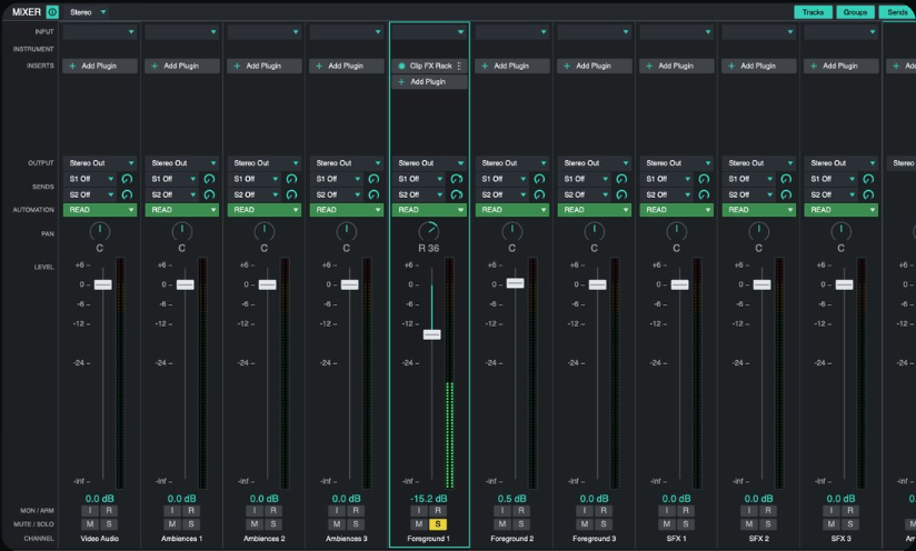 Audorama mixer view